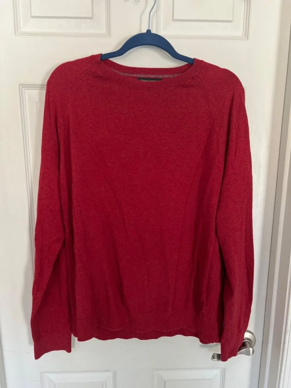 Banana Republic Premium Lux Yarn Red Long Sleeve Crewneck Sweater Men's XL